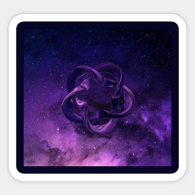 Purple Galaxy Print Floral Flower Sticker by Moon Art